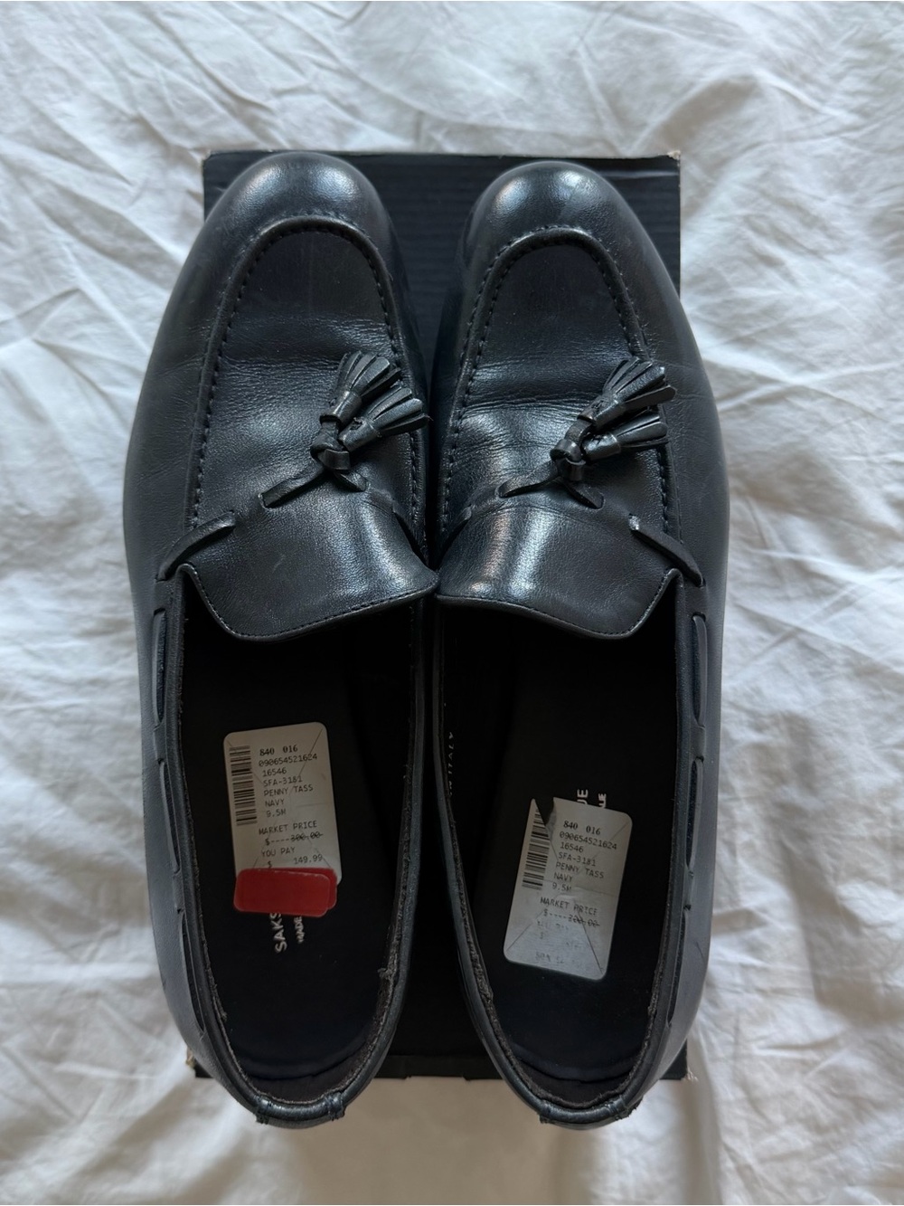 Saks Fifth Avenue Navy Penny Tassel‎ Loafers in Size 9.5